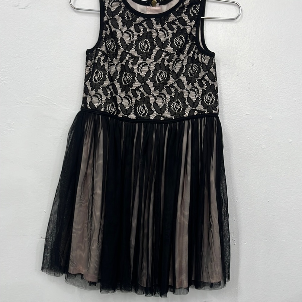 Pastourelle Black and Tan Fit and Flare Dress